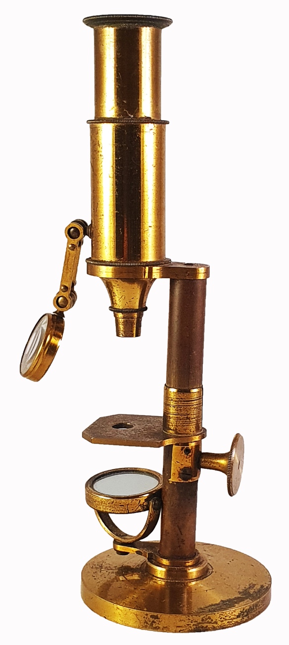 1860 Microscope Drawing Microscope 253 (unassigned maker; simple compound microscope; c. 1860)