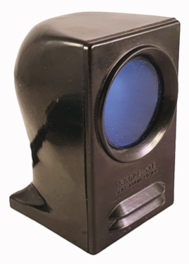 A black box with a blue circle
Description automatically generated